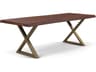 Urbia Brooks Rectangular Wood Americano Brass Dining Table
