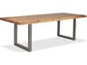 Urbia Brooks Dining Table U Base Teak Top Pewter Base