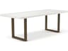 Urbia Brooks Rectangular Wood White Wash Brass Dining Table