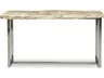 Urbia Relique Rectangular Wood Natural Light Polished Stainless Steel Console Table