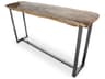 Urbia Relique Rectangular Wood Natural Light Polished Stainless Steel Console Table