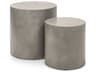 Urbia Outdoor Una Dark Grey Concrete Round End Table Set of 2