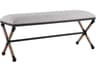Uttermost Firth Neutral Oatmeal Rustic Iron White Upholstered Accent Bench