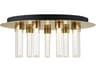 Visual Comfort Modern Kola 9-Light Natural Brass Cylinder Flush Mount