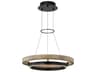 Visual Comfort Modern Grace 1-Light Matte Black Weathered Oak Wood Round Pendant