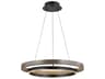 Visual Comfort Modern Grace 1-Light Matte Black Weathered Oak Wood Round Pendant