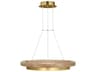 Visual Comfort Modern Grace 1-Light Hand Rubbed Antique Brass Natural Oak Pendant