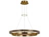 Visual Comfort Modern Grace 1-Light Natural Brass Weathered Oak Round Pendant