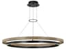 Visual Comfort Modern Grace 1-Light Matte Black Weathered Oak Wood Round Pendant