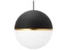 Visual Comfort Modern Akova 1-Light Matte Black Aged Brass Globe Pendant