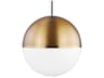 Visual Comfort Modern Akova 1-Light Aged Brass Bright Globe Pendant