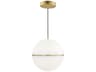 Visual Comfort Modern Hanea 1-Light Natural Brass Globe Pendant