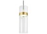 Visual Comfort Modern Manette 1-Light Natural Brass Clear Cylinder Mini Pendant