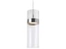 Visual Comfort Modern Manette 1-Light Satin Nickel Clear Cylinder Mini Pendant