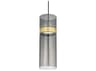 Visual Comfort Modern Manette 1-Light Natural Brass Gray Cylinder Mini Pendant