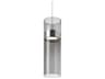 Visual Comfort Modern Manette 1-Light Satin Nickel Gray Cylinder Mini Pendant