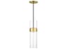 Visual Comfort Modern Manette 1-Light Natural Brass Cylinder Mini Pendant