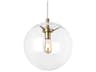 Visual Comfort Modern Palona 1-Light Aged Brass Clear Globe Pendant