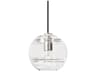 Visual Comfort Modern Sedona 1-Light Satin Nickel Clear Globe Mini Pendant