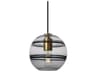 Visual Comfort Modern Sedona 1-Light Aged Brass Black Globe Mini Pendant