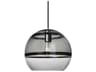 Visual Comfort Modern Sedona 1-Light Satin Nickel Black Globe Mini Pendant