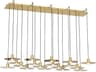 Visual Comfort Modern Eaves 18-Light Natural Brass Island Pendant