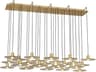 Visual Comfort Modern Eaves 27-Light Natural Brass Island Pendant