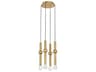Visual Comfort Modern Guyed 4-Light Natural Brass Mini Pendant
