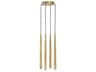 Visual Comfort Modern Pylon 4-Light Natural Brass Linear Mini Pendant