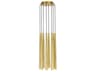 Visual Comfort Modern Pylon 8-Light Natural Brass Linear Mini Pendant