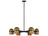 Visual Comfort Modern Octavia 6-Light Blackened Bronze bright Worn Brass Dome Chandelier