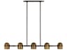 Visual Comfort Modern Octavia 5-Light Blackened Bronze bright Worn Brass Dome Linear Island Pendant