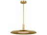 Visual Comfort Modern Saucer 1-Light Natural Brass Round Pendant