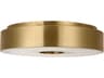 Visual Comfort Modern Wyllis 1-Light Hand Rubbed Antique Brass Round Flush Mount