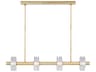 Visual Comfort Modern Laurel 4-Light Natural Brass Linear Island Pendant