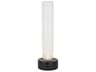 Visual Comfort Modern Volver Black Marble Clear Etched Glass Table Lamp