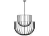 Visual Comfort Modern Sanchi 3-Light Aged Iron Gray Tiered Chandelier