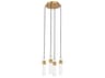 Visual Comfort Modern Lassell 4-Light Natural Brass Mini Pendant