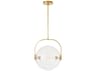 Visual Comfort Modern Fues 1-Light Natural Brass Globe Pendant