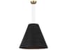Visual Comfort Modern Karam 1-Light Black Natural Brass Empire Pendant
