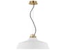 Visual Comfort Modern Forge 1-Light White Natural Brass Pendant