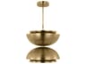 Visual Comfort Modern Shanti 2-Light Natural Brass Dome Pendant