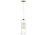 Visual Comfort Modern Leano 1-Light Brass Cylinder Mini Pendant