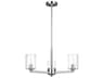 Visual Comfort Studio Fullton 3-Light Chrome Candelabra Cylinder Chandelier