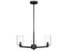 Visual Comfort Studio Fullton 3-Light Midnight Black Candelabra Cylinder Chandelier