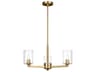 Visual Comfort Studio Fullton 3-Light Satin Brass Candelabra Cylinder Chandelier