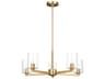 Visual Comfort Studio Fullton 5-Light Satin Brass Candelabra Cylinder Chandelier