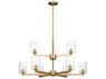 Visual Comfort Studio Fullton 9-Light Satin Brass Candelabra Cylinder Chandelier