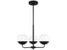 Visual Comfort Studio Alvin 3-Light Midnight Black Globe Chandelier