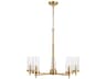 Visual Comfort Studio Zire 5-Light Satin Brass Candelabra Cylinder Chandelier
